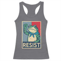 Frog Resist Racerback Tank Top Portland Frog Raised Fist Poster Graphic - Wonder Print Shop