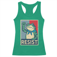 Frog Resist Racerback Tank Top Portland Frog Raised Fist Poster Graphic - Wonder Print Shop