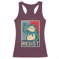 Frog Resist Racerback Tank Top Portland Frog Raised Fist Poster Graphic - Wonder Print Shop