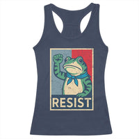 Frog Resist Racerback Tank Top Portland Frog Raised Fist Poster Graphic - Wonder Print Shop
