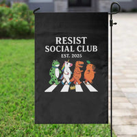 Resist Social Club 2025 Garden Flag Portland Frog Animals Mascot Walking - Wonder Print Shop