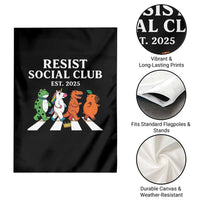 Resist Social Club 2025 Garden Flag Portland Frog Animals Mascot Walking - Wonder Print Shop