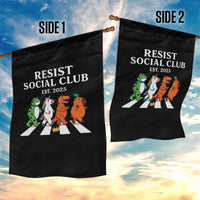 Resist Social Club 2025 Garden Flag Portland Frog Animals Mascot Walking - Wonder Print Shop