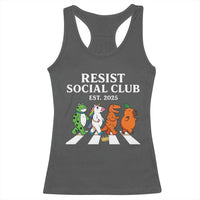Resist Social Club 2025 Racerback Tank Top Portland Frog Animals Mascot Walking - Wonder Print Shop