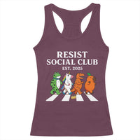 Resist Social Club 2025 Racerback Tank Top Portland Frog Animals Mascot Walking - Wonder Print Shop