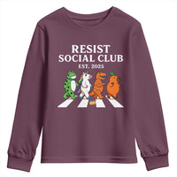 Resist Social Club 2025 Youth Sweatshirt Portland Frog Animals Mascot Walking - Wonder Print Shop