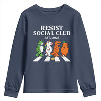 Resist Social Club 2025 Youth Sweatshirt Portland Frog Animals Mascot Walking - Wonder Print Shop
