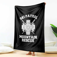 Ski Patrol Mountain Rescue Throw Blanket Winter Slopes Skiing Snowboarding Snowflake - Wonder Print Shop