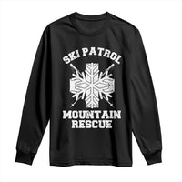 Ski Patrol Mountain Rescue Long Sleeve Shirt Winter Slopes Skiing Snowboarding Snowflake - Wonder Print Shop
