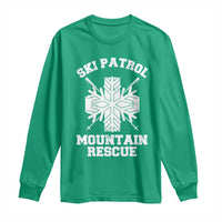 Ski Patrol Mountain Rescue Long Sleeve Shirt Winter Slopes Skiing Snowboarding Snowflake - Wonder Print Shop