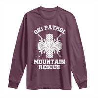 Ski Patrol Mountain Rescue Long Sleeve Shirt Winter Slopes Skiing Snowboarding Snowflake - Wonder Print Shop
