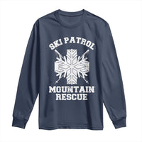 Ski Patrol Mountain Rescue Long Sleeve Shirt Winter Slopes Skiing Snowboarding Snowflake - Wonder Print Shop