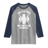 Ski Patrol Mountain Rescue Raglan Shirt Winter Slopes Skiing Snowboarding Snowflake - Wonder Print Shop