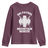 Ski Patrol Mountain Rescue Youth Sweatshirt Winter Slopes Skiing Snowboarding Snowflake - Wonder Print Shop