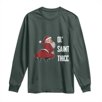 Funny Christmas Naughty Santa Long Sleeve Shirt Ol' Saint Thicc Kiss My Ass