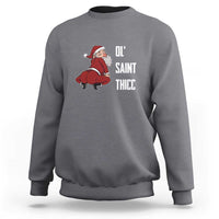 Funny Christmas Naughty Santa Sweatshirt Ol' Saint Thicc Kiss My Ass - Wonder Print Shop