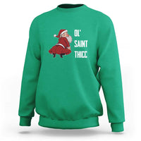 Funny Christmas Naughty Santa Sweatshirt Ol' Saint Thicc Kiss My Ass - Wonder Print Shop