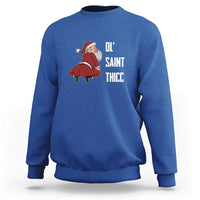 Funny Christmas Naughty Santa Sweatshirt Ol' Saint Thicc Kiss My Ass - Wonder Print Shop