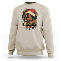 Funny African American Christmas Sweatshirt Ain't Nothing But A Christmas Party Santa Black Melanin Girl - Wonder Print Shop