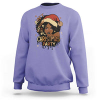 Funny African American Christmas Sweatshirt Ain't Nothing But A Christmas Party Santa Black Melanin Girl - Wonder Print Shop