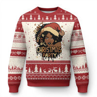 Funny African American Christmas Ugly Christmas Sweater Ain't Nothing But A Christmas Party Santa Black Melanin Girl - Wonder Print Shop