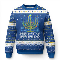 Funny Chrismukkah Hanukkah Ugly Sweater Merry Christmas Happy Chanukah Christmas Tree Jewish Menorah - undefined