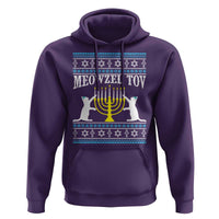 Meowzel Tov Hoodie Funny Hanukkah Cat Jewish Chanukah Menorah