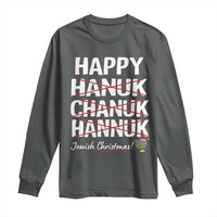 Funny Hanukkah Long Sleeve Shirt Happy Hanuk Chanuk Hannuk Jewish Christmas Menorah