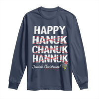 Funny Hanukkah Long Sleeve Shirt Happy Hanuk Chanuk Hannuk Jewish Christmas Menorah