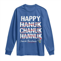 Funny Hanukkah Long Sleeve Shirt Happy Hanuk Chanuk Hannuk Jewish Christmas Menorah
