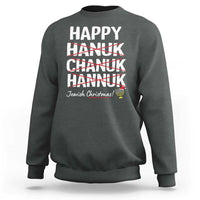 Funny Hanukkah Sweatshirt Happy Hanuk Chanuk Hannuk Jewish Christmas Menorah - Wonder Print Shop