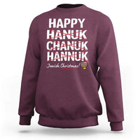 Funny Hanukkah Sweatshirt Happy Hanuk Chanuk Hannuk Jewish Christmas Menorah - Wonder Print Shop