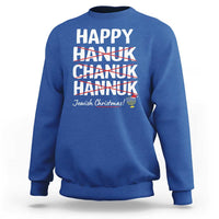 Funny Hanukkah Sweatshirt Happy Hanuk Chanuk Hannuk Jewish Christmas Menorah - Wonder Print Shop