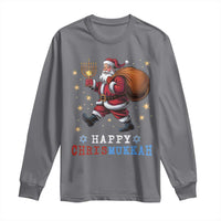 Funny Christmas Hanukkah Long Sleeve Shirt Happy Chrismukkah Santa Menorah