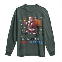 Funny Christmas Hanukkah Long Sleeve Shirt Happy Chrismukkah Santa Menorah