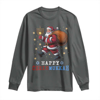 Funny Christmas Hanukkah Long Sleeve Shirt Happy Chrismukkah Santa Menorah