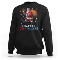 Funny Christmas Hanukkah Sweatshirt Happy Chrismukkah Santa Menorah - Wonder Print Shop