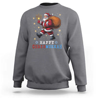 Funny Christmas Hanukkah Sweatshirt Happy Chrismukkah Santa Menorah - Wonder Print Shop