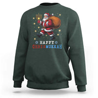 Funny Christmas Hanukkah Sweatshirt Happy Chrismukkah Santa Menorah - Wonder Print Shop