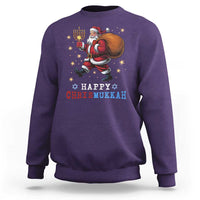 Funny Christmas Hanukkah Sweatshirt Happy Chrismukkah Santa Menorah - Wonder Print Shop