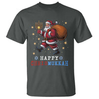 Funny Christmas Hanukkah T Shirt Happy Chrismukkah Santa Menorah - Wonder Print Shop