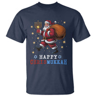 Funny Christmas Hanukkah T Shirt Happy Chrismukkah Santa Menorah - Wonder Print Shop