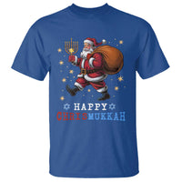 Funny Christmas Hanukkah T Shirt Happy Chrismukkah Santa Menorah - Wonder Print Shop