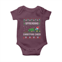 Spreading Christmas Cheer Baby Onesie Funny Farming Tractor Xmas - Wonder Print Shop