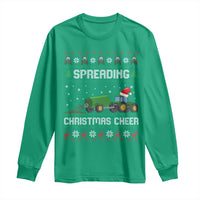 Spreading Christmas Cheer Long Sleeve Shirt Funny Farming Tractor Xmas - Wonder Print Shop