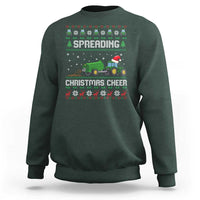 Spreading Christmas Cheer Sweatshirt Funny Farming Tractor Xmas - Wonder Print Shop