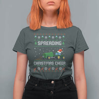 Spreading Christmas Cheer T Shirt For Women Funny Farming Tractor Xmas - Wonder Print Shop