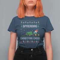 Spreading Christmas Cheer T Shirt For Women Funny Farming Tractor Xmas - Wonder Print Shop