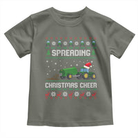Spreading Christmas Cheer Toddler T Shirt Funny Farming Tractor Xmas - Wonder Print Shop