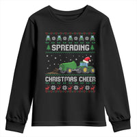 Spreading Christmas Cheer Youth Sweatshirt Funny Farming Tractor Xmas - Wonder Print Shop
